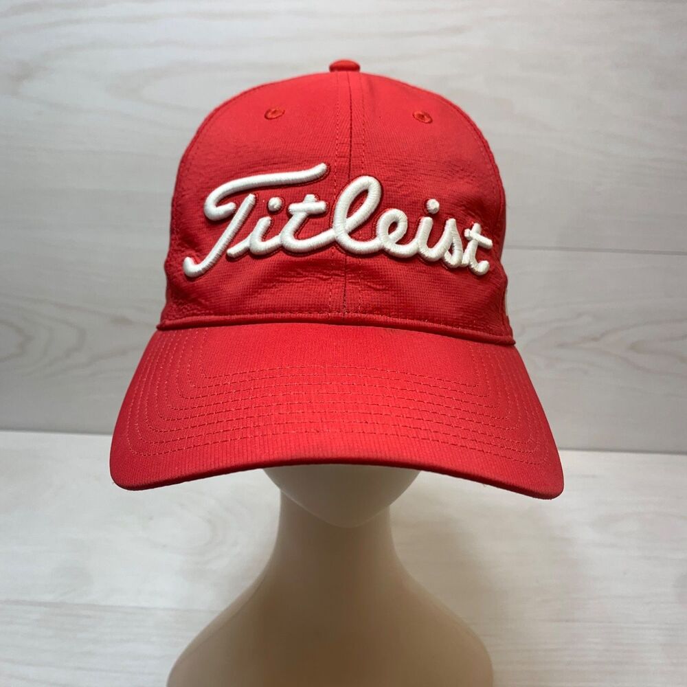 Titleist FootJoy FJ Pro V1 Ball Cap Hat Unstructured Red Adjustable Mens Golf